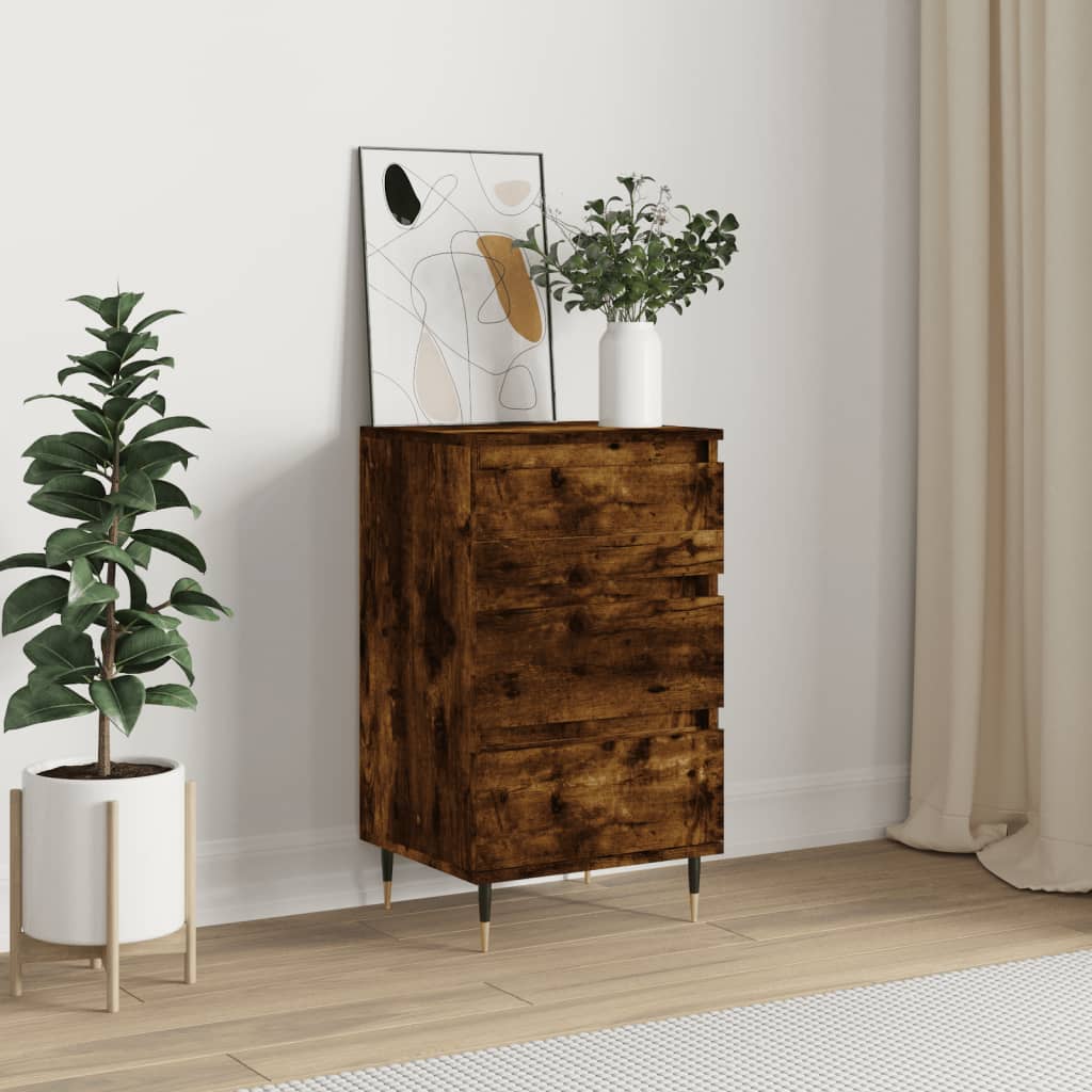 Buffet chêne fumé 40x35x70 cm bois d'ingénierie - XIOS