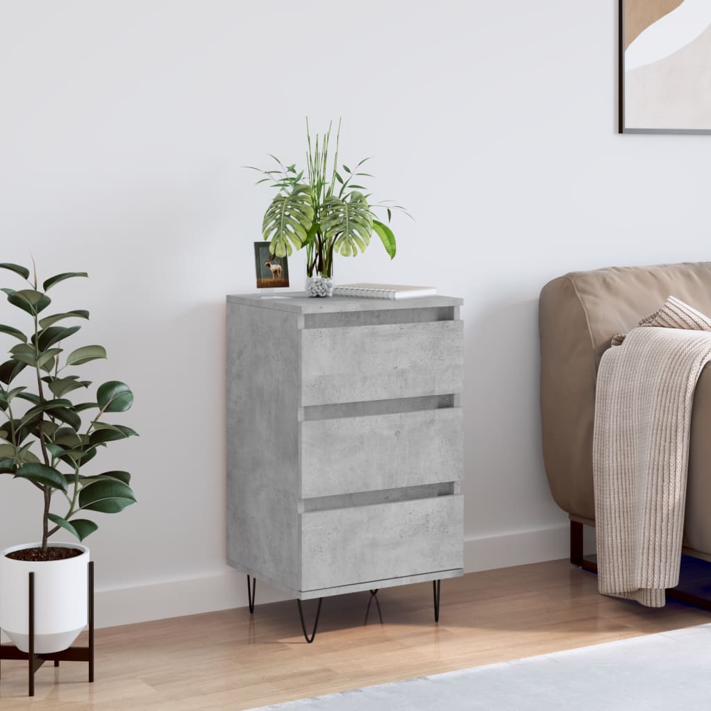 Buffet gris béton 40x35x70 cm bois d'ingénierie - XIOS