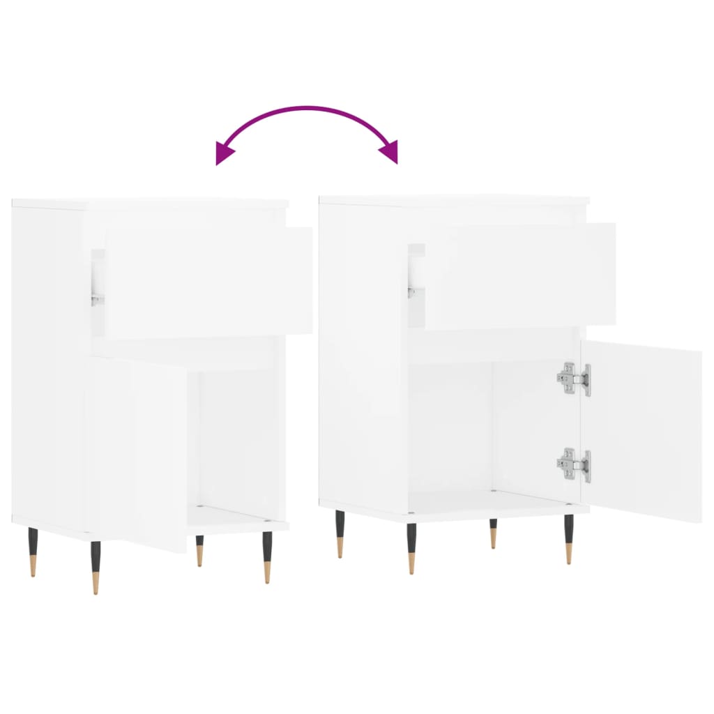 Buffets 2 pcs blanc 40x35x70 cm bois d’ingénierie - XIOS