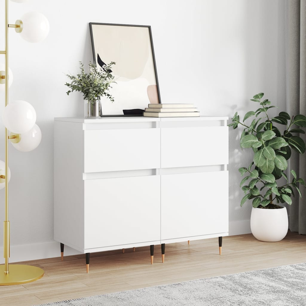 Buffets 2 pcs blanc 40x35x70 cm bois d’ingénierie - XIOS