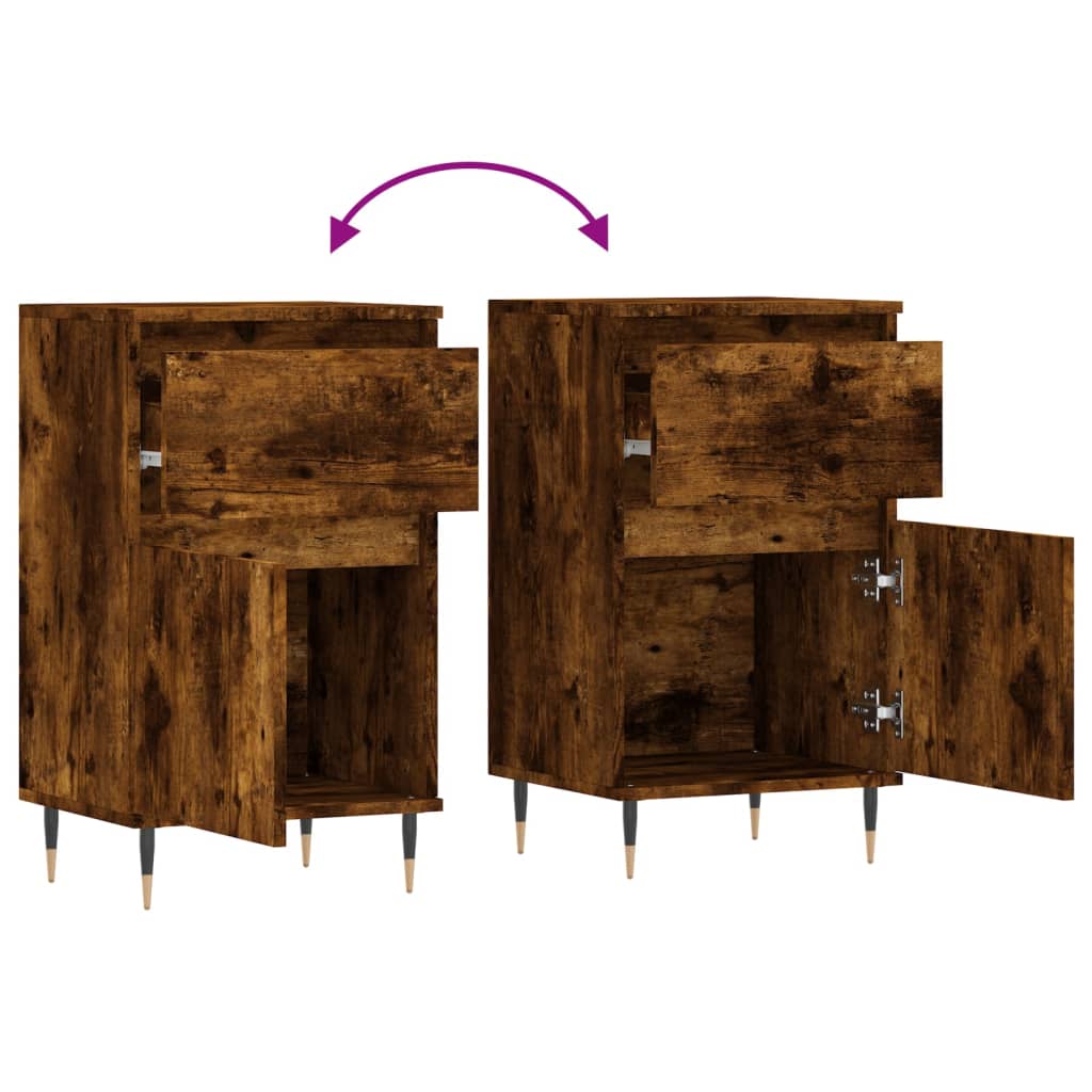 Buffets 2 pcs chêne fumé 40x35x70 cm bois d'ingénierie - XIOS