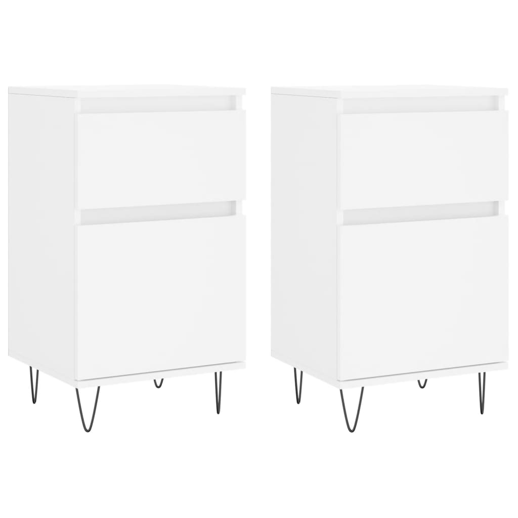 Buffets 2 pcs blanc 40x35x70 cm bois d’ingénierie - XIOS