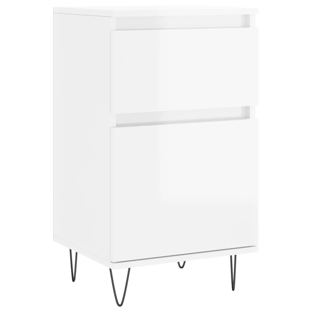 Buffets 2 pcs blanc brillant 40x35x70 cm bois d'ingénierie - XIOS