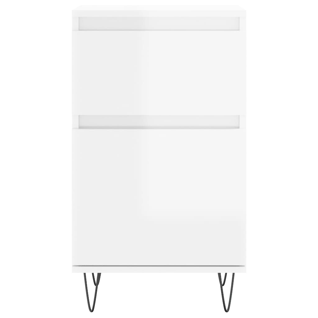 Buffets 2 pcs blanc brillant 40x35x70 cm bois d'ingénierie - XIOS