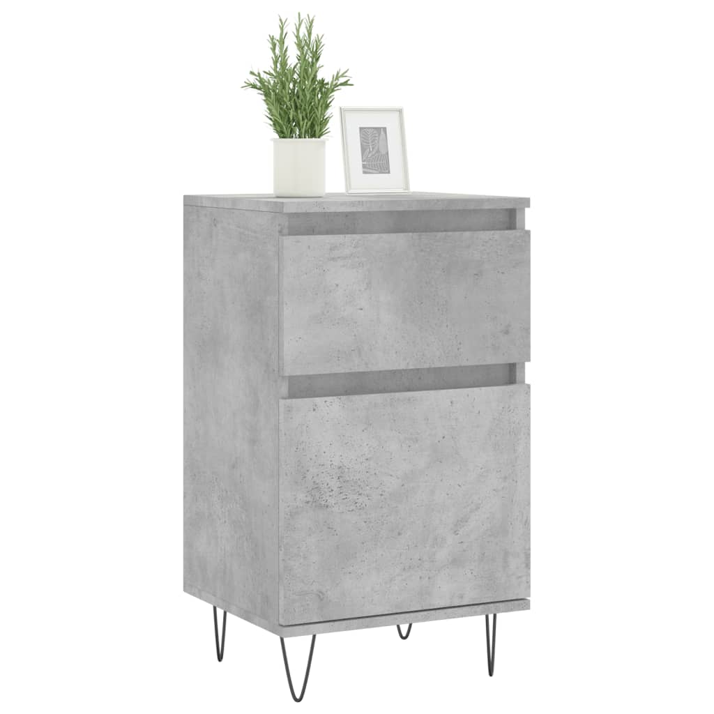 Buffets 2 pcs gris béton 40x35x70 cm bois d'ingénierie - XIOS