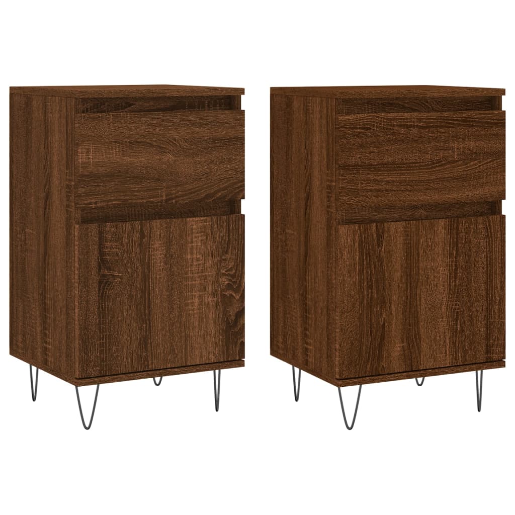 Buffets 2 pcs chêne marron 40x35x70 cm bois d'ingénierie - XIOS