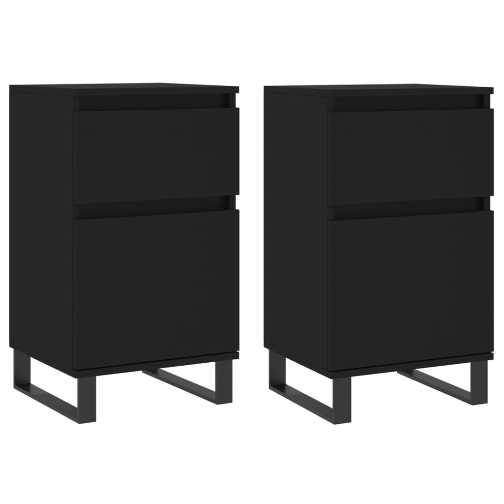 Buffets 2 pcs noir 40x35x70 cm bois d’ingénierie - XIOS