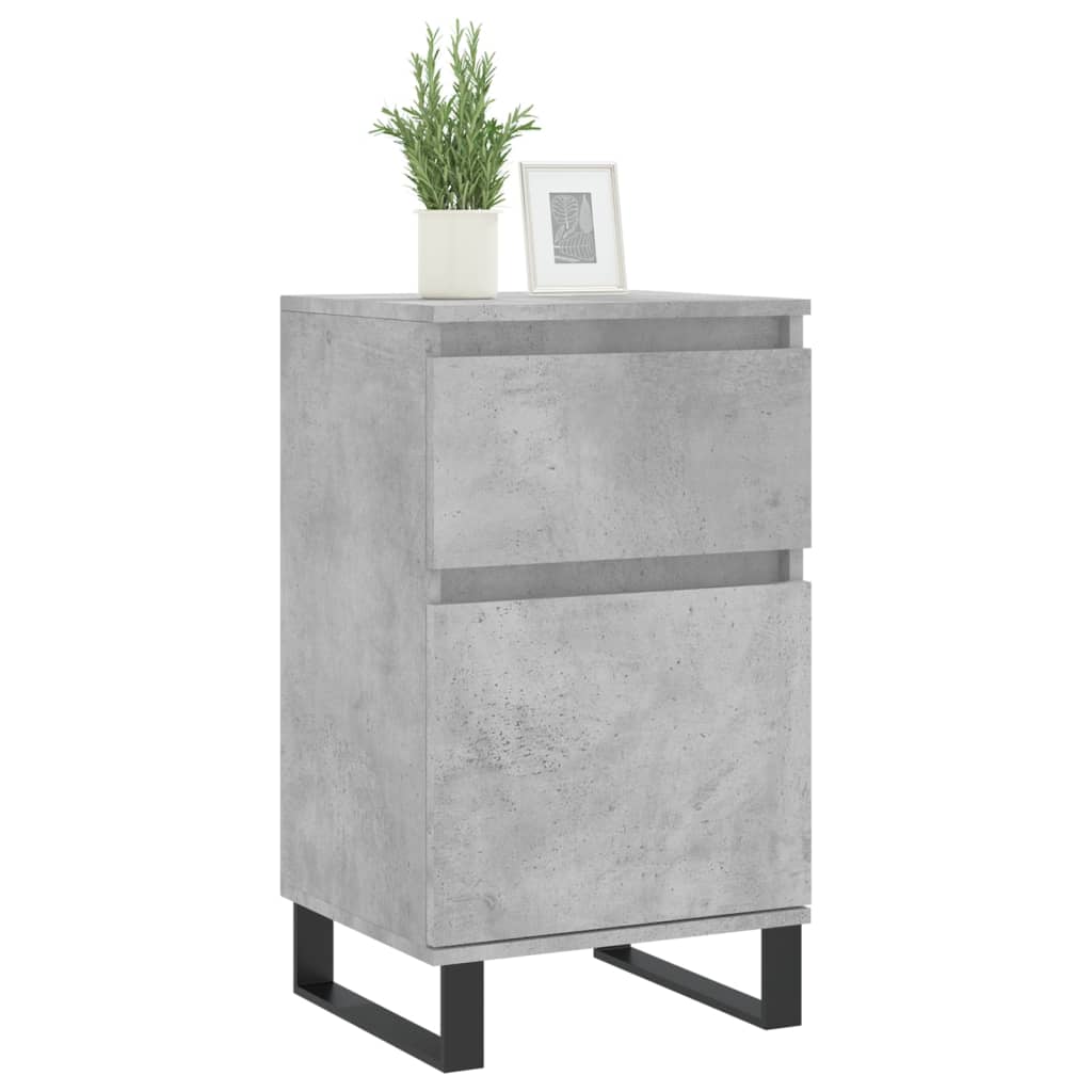 Buffets 2 pcs gris béton 40x35x70 cm bois d'ingénierie - XIOS