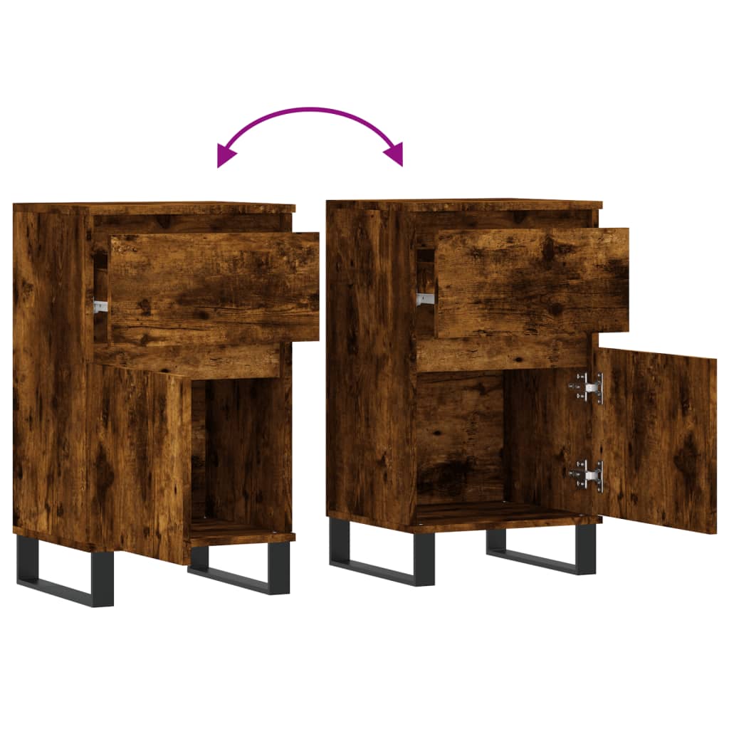Buffets 2 pcs chêne fumé 40x35x70 cm bois d'ingénierie - XIOS