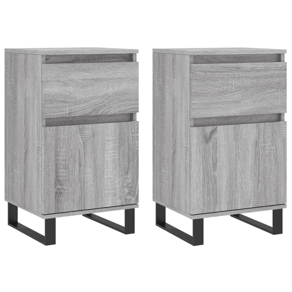 Buffets 2 pcs sonoma gris 40x35x70 cm bois d'ingénierie - XIOS
