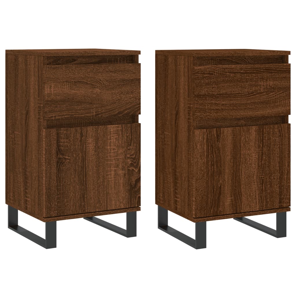 Buffets 2 pcs chêne marron 40x35x70 cm bois d'ingénierie - XIOS