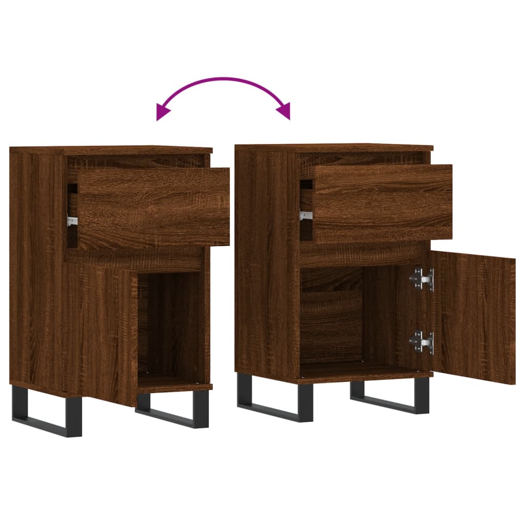 Buffets 2 pcs chêne marron 40x35x70 cm bois d'ingénierie - XIOS
