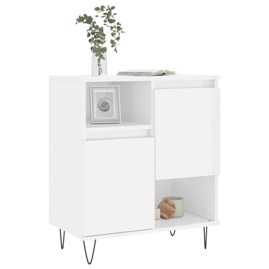 Buffet Blanc brillant 60x35x70 cm Bois d'ingénierie - XIOS