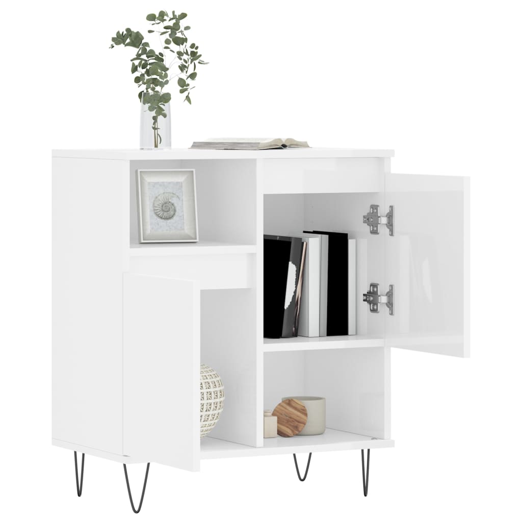 Buffet Blanc brillant 60x35x70 cm Bois d'ingénierie - XIOS