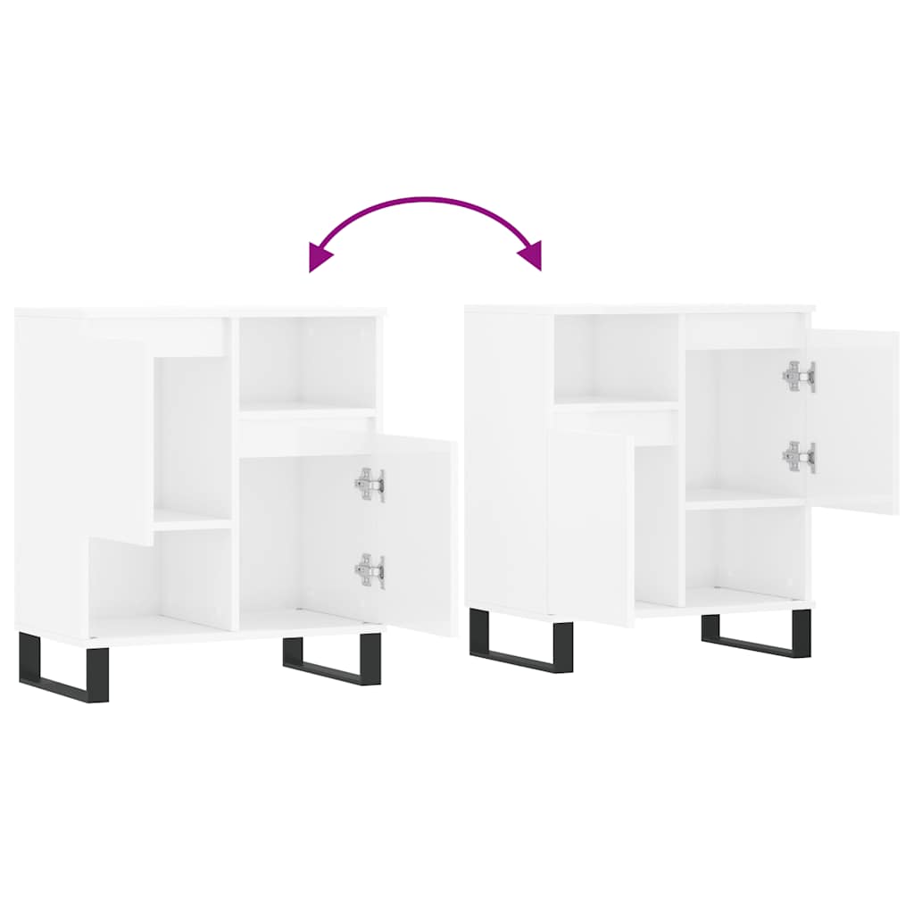 Buffet Blanc brillant 60x35x70 cm Bois d'ingénierie - XIOS