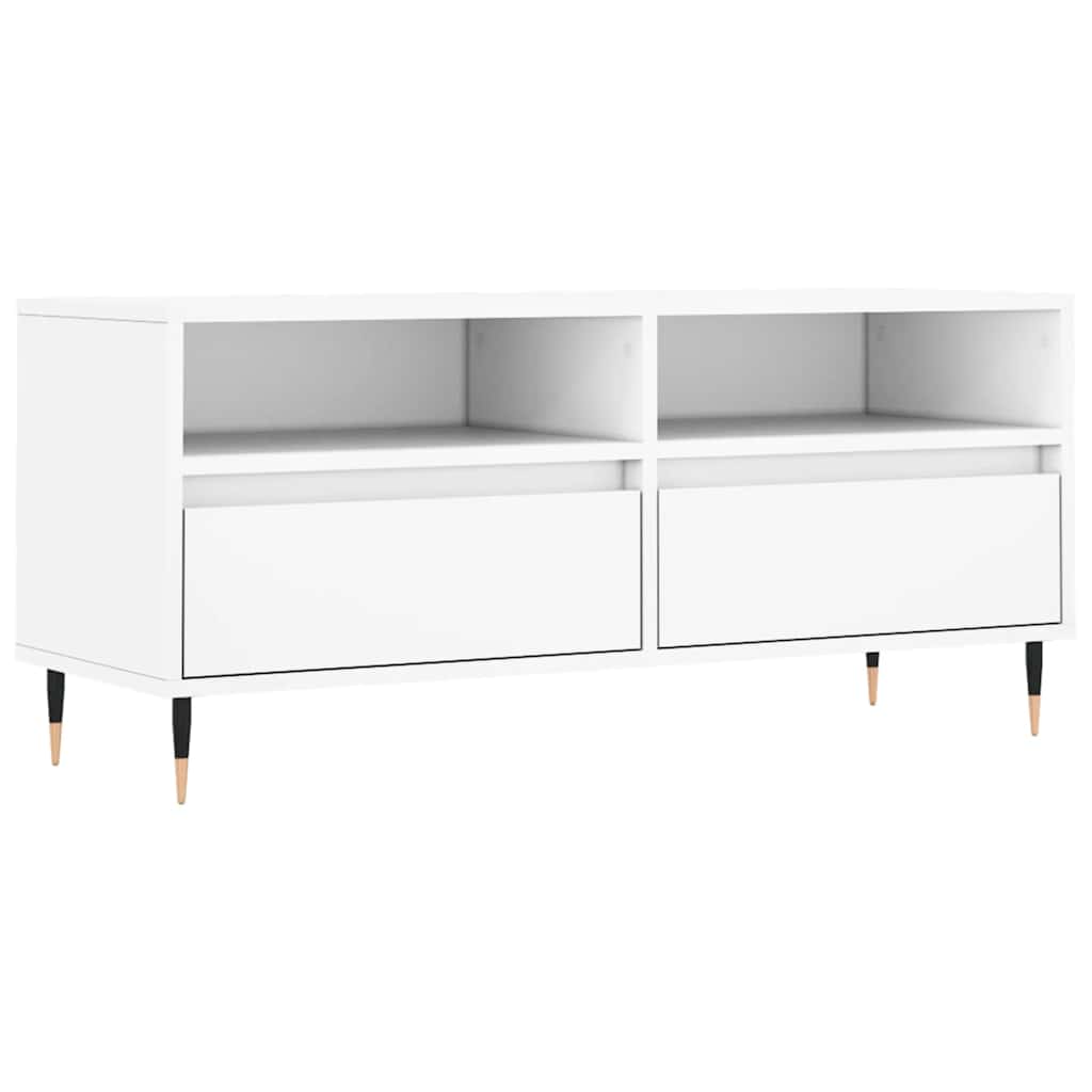 Meuble TV blanc 100x34,5x44,5 cm bois d'ingénierie - XIOS