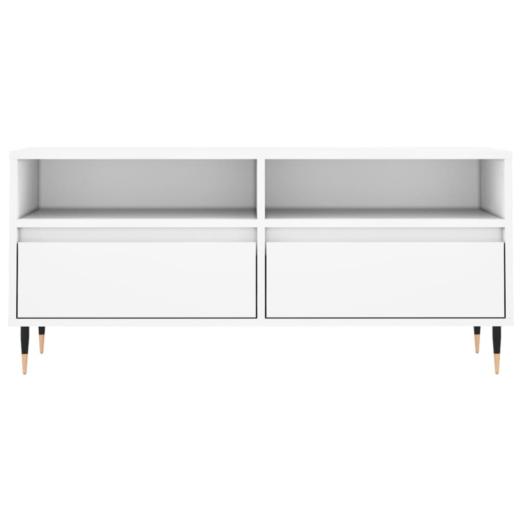 Meuble TV blanc 100x34,5x44,5 cm bois d'ingénierie - XIOS