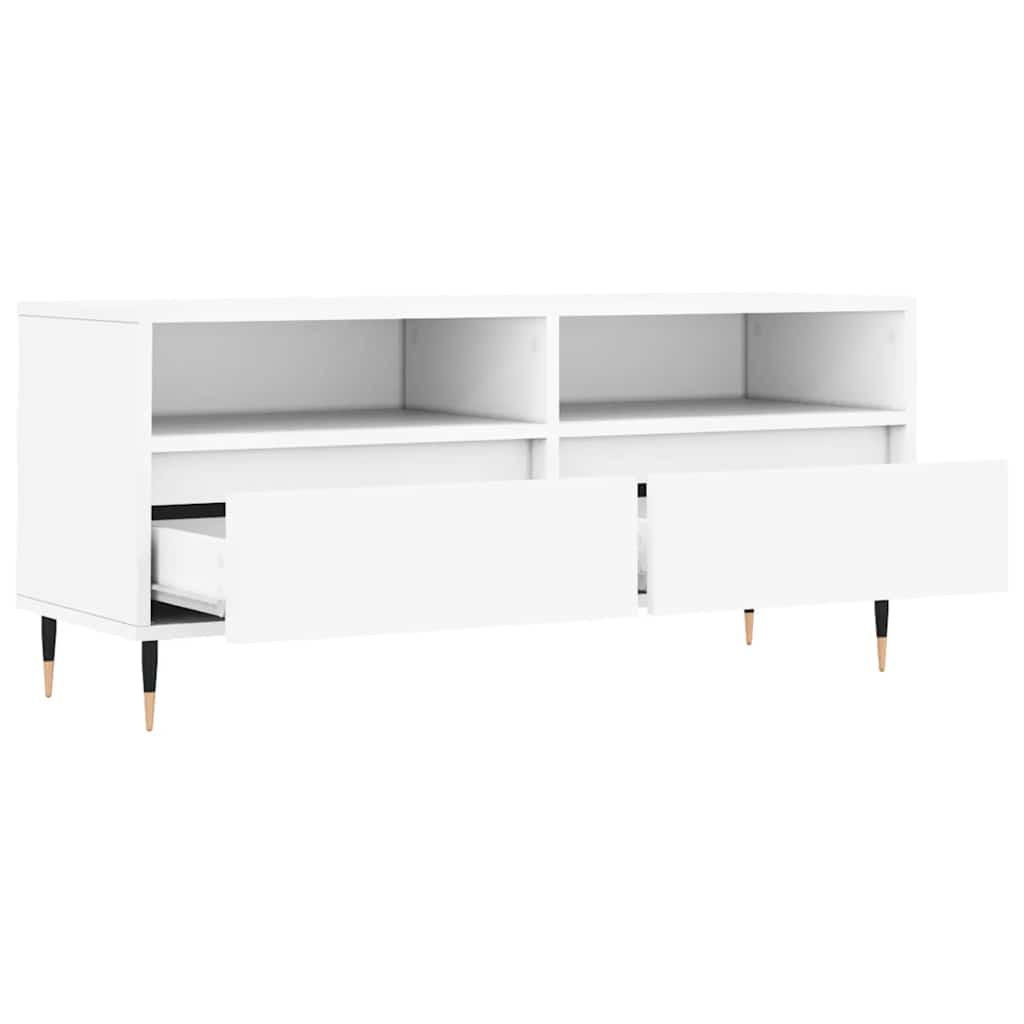 Meuble TV blanc 100x34,5x44,5 cm bois d'ingénierie - XIOS
