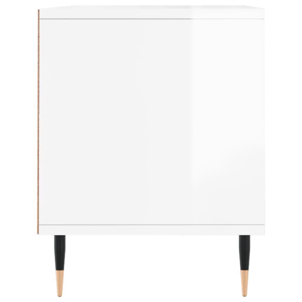 Meuble TV blanc brillant 100x34,5x44,5 cm bois d'ingénierie - XIOS
