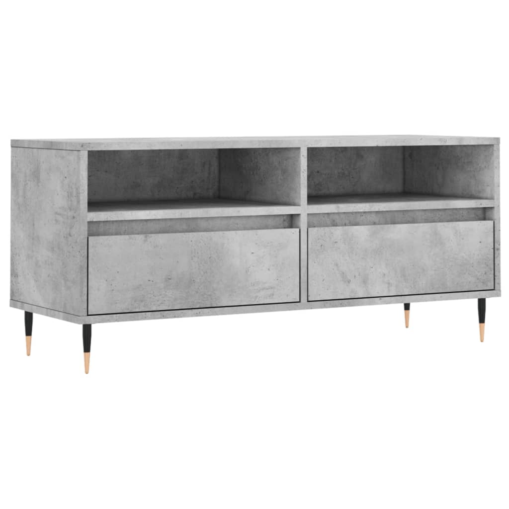 Meuble TV gris béton 100x34,5x44,5 cm bois d'ingénierie - XIOS