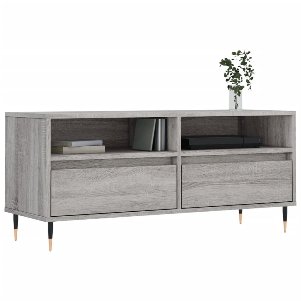 Meuble TV sonoma gris 100x34,5x44,5 cm bois d'ingénierie - XIOS