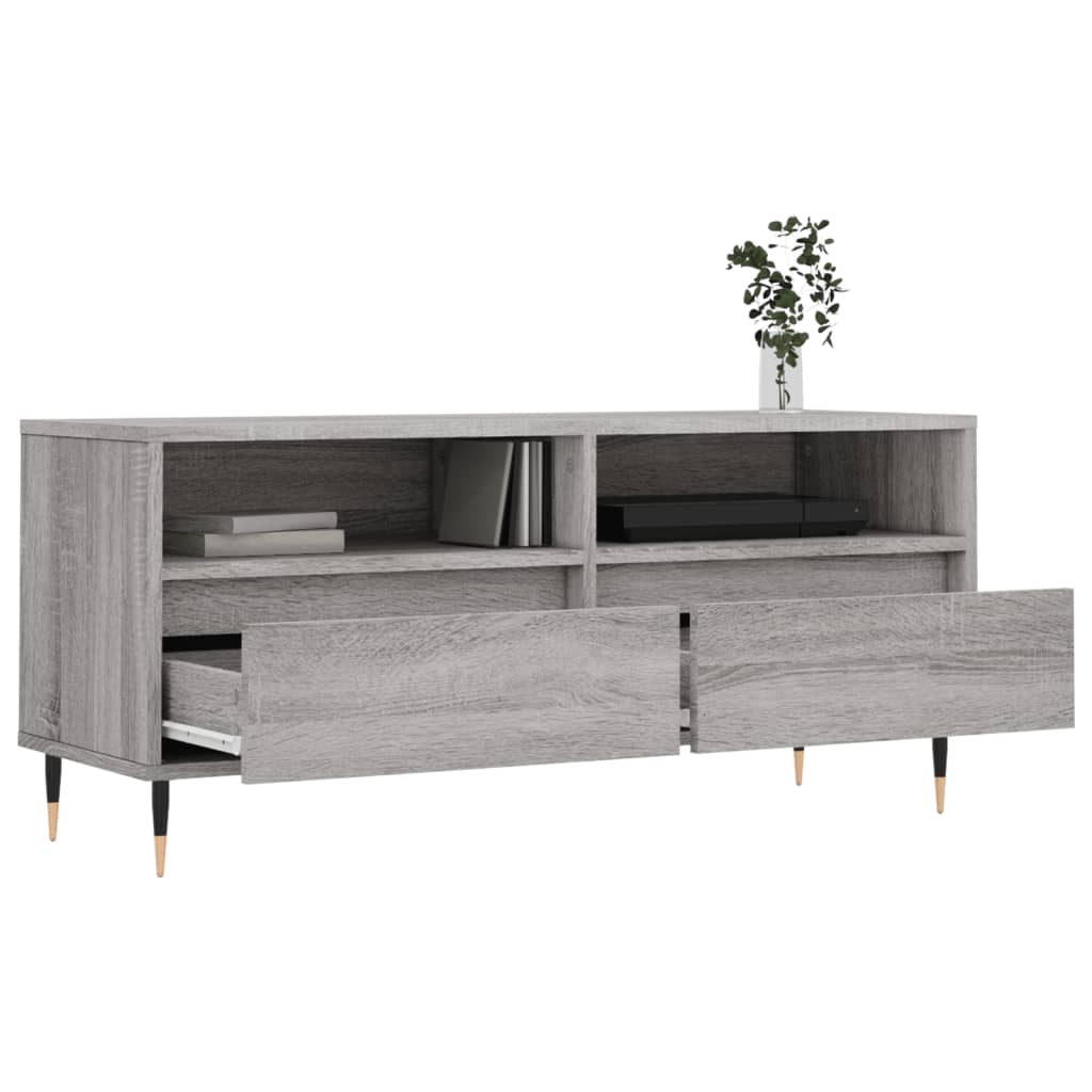 Meuble TV sonoma gris 100x34,5x44,5 cm bois d'ingénierie - XIOS