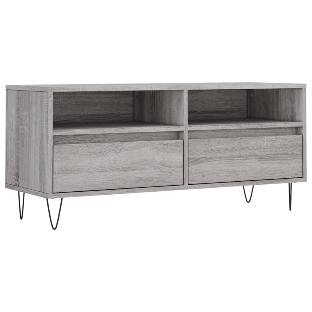 Meuble TV sonoma gris 100x34,5x44,5 cm bois d'ingénierie - XIOS