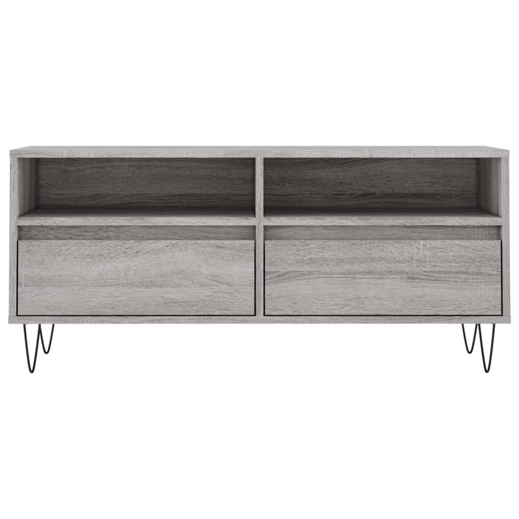 Meuble TV sonoma gris 100x34,5x44,5 cm bois d'ingénierie - XIOS