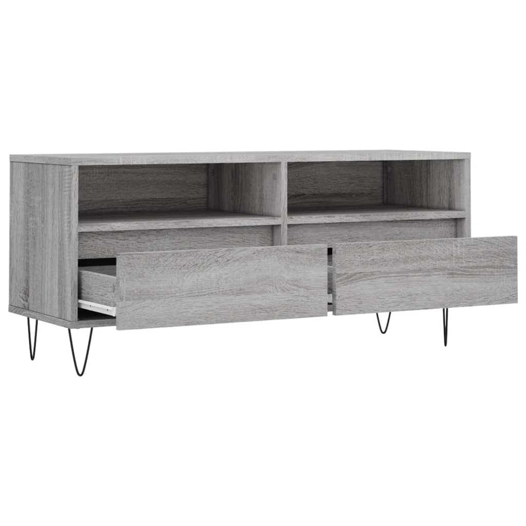 Meuble TV sonoma gris 100x34,5x44,5 cm bois d'ingénierie - XIOS