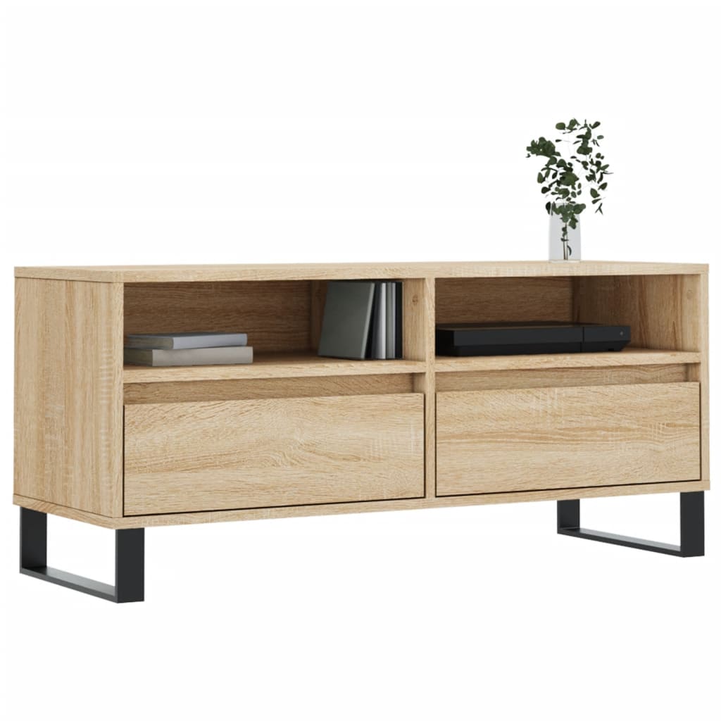 Meuble TV chêne sonoma 100x34,5x44,5 cm bois d'ingénierie - XIOS