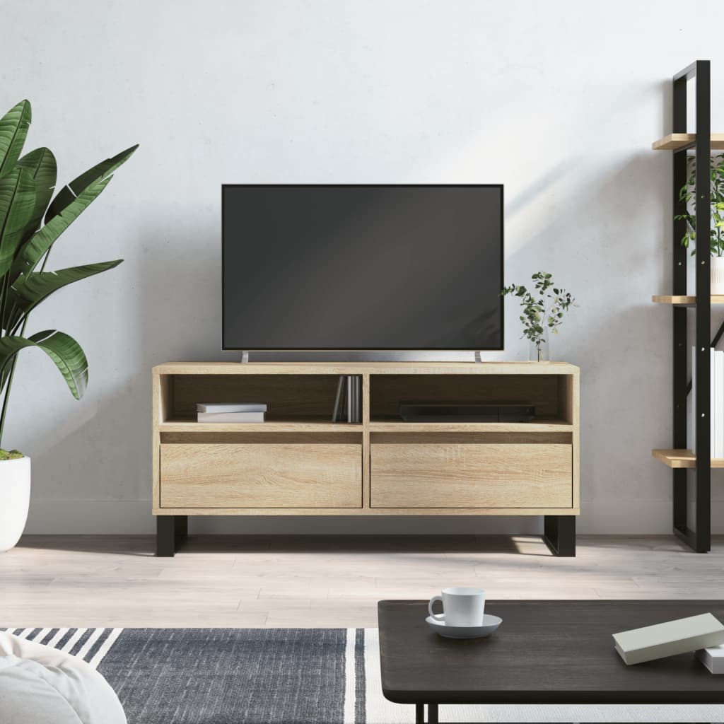Meuble TV chêne sonoma 100x34,5x44,5 cm bois d'ingénierie - XIOS