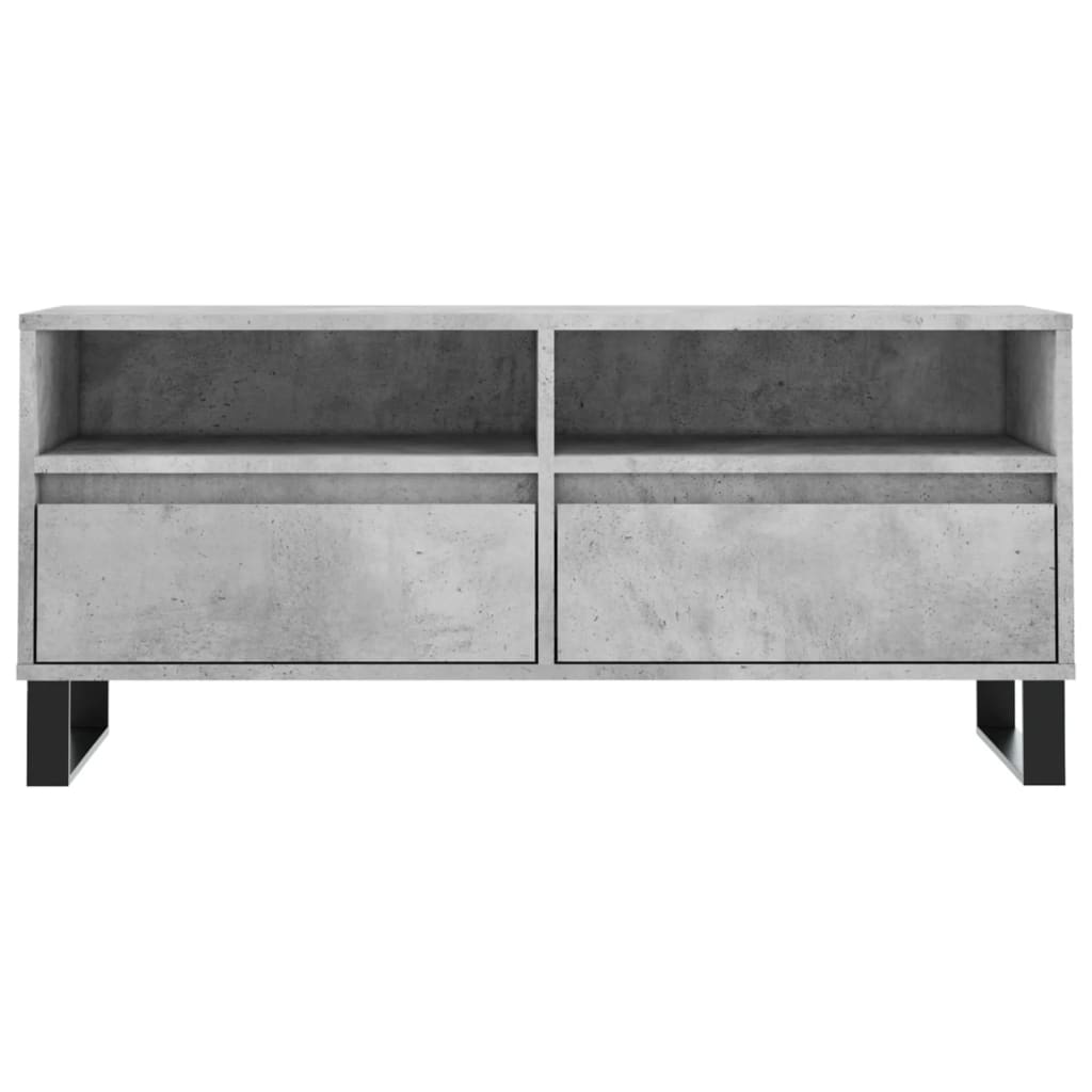 Meuble TV gris béton 100x34,5x44,5 cm bois d'ingénierie - XIOS