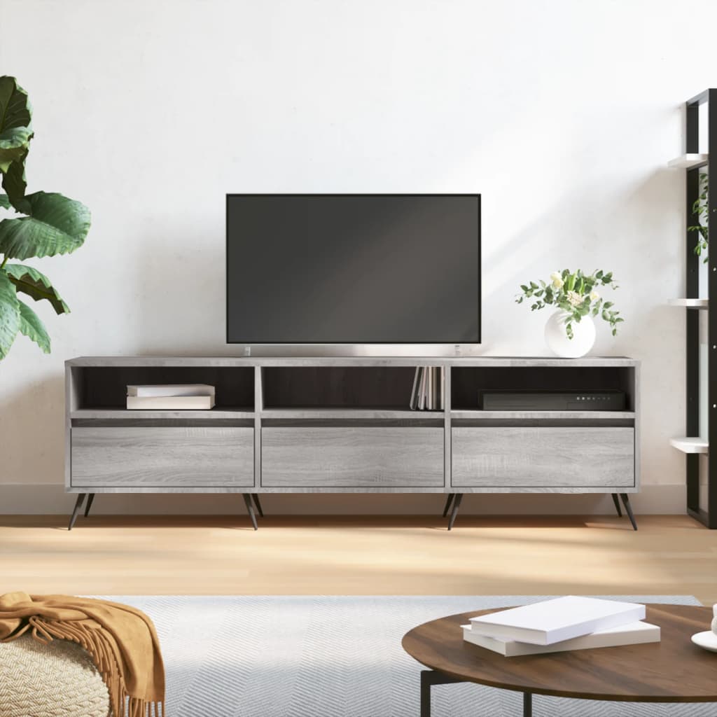 Meuble TV sonoma gris 150x30x44,5 cm bois d'ingénierie - XIOS