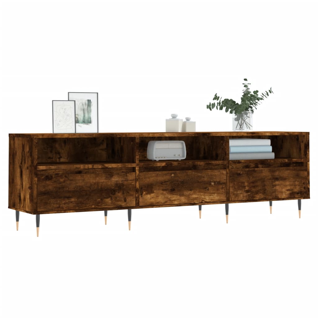 Meuble TV chêne fumé 150x30x44,5 cm bois d'ingénierie - XIOS