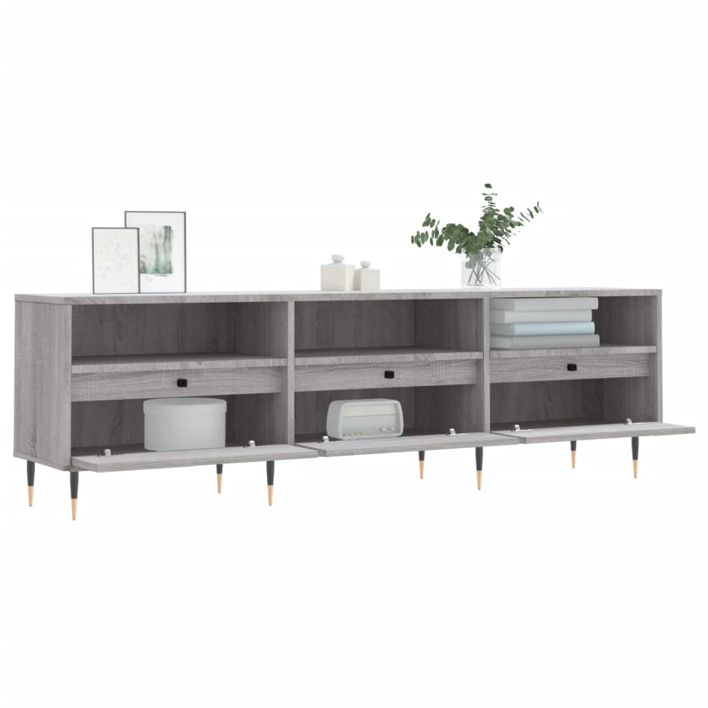 Meuble TV sonoma gris 150x30x44,5 cm bois d'ingénierie - XIOS