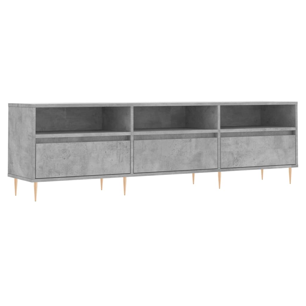 Meuble TV gris béton 150x30x44,5 cm bois d'ingénierie - XIOS