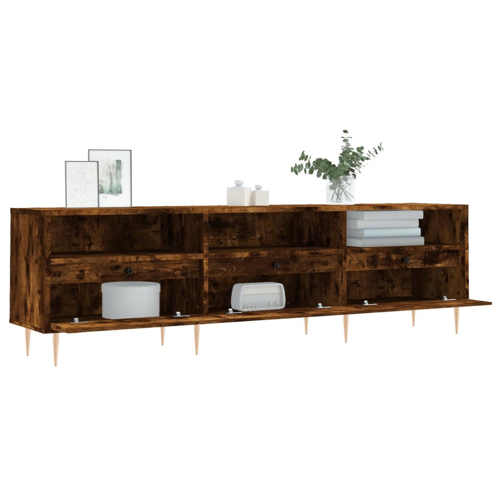 Meuble TV chêne fumé 150x30x44,5 cm bois d'ingénierie - XIOS