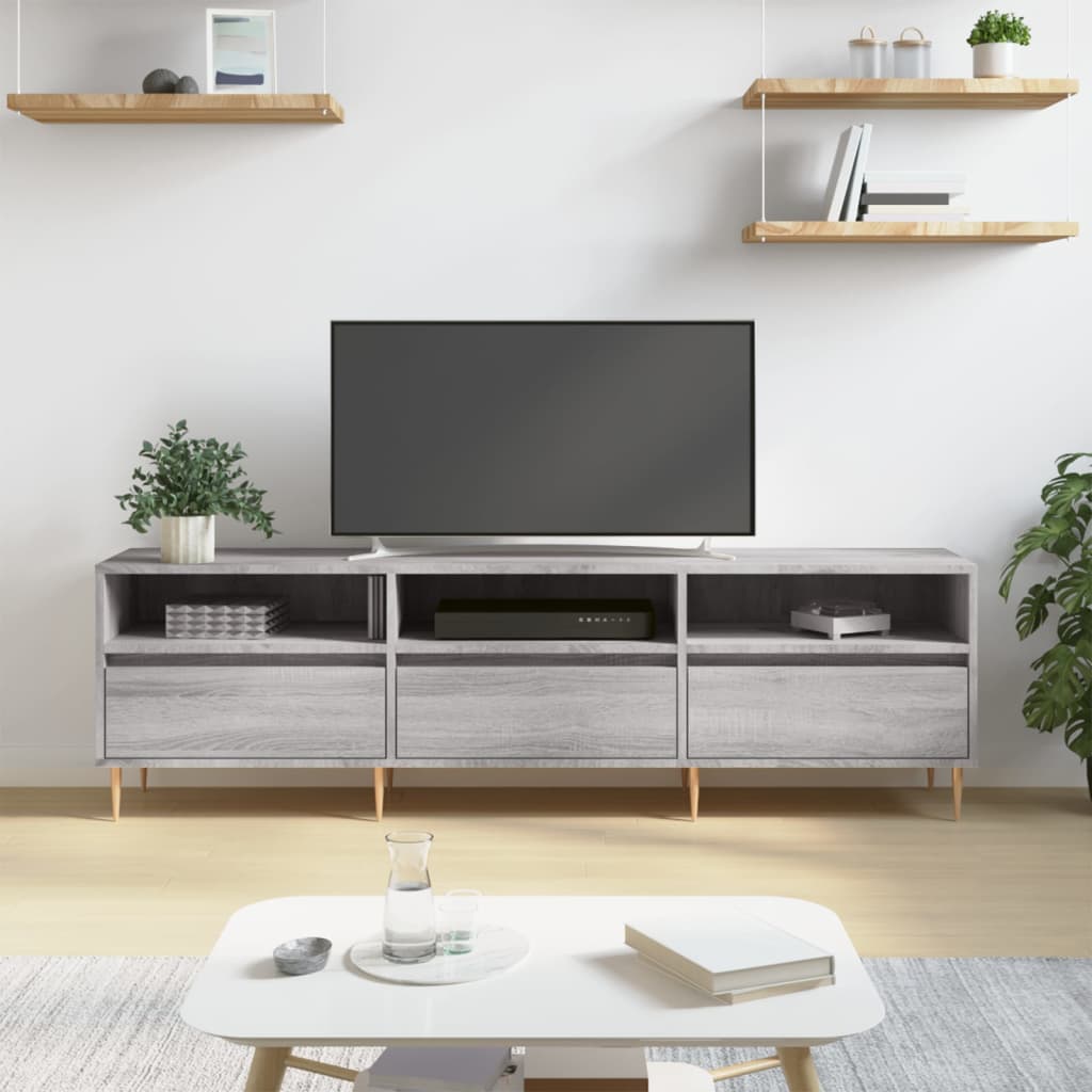 Meuble TV sonoma gris 150x30x44,5 cm bois d'ingénierie - XIOS