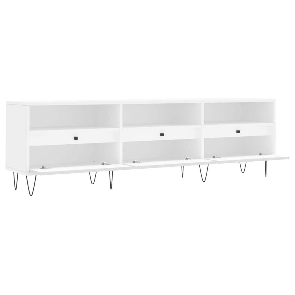 Meuble TV blanc 150x30x44,5 cm bois d'ingénierie - XIOS