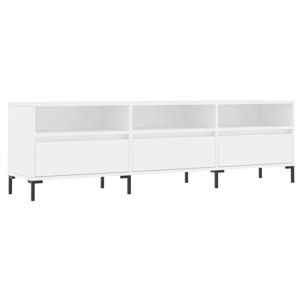 Meuble TV blanc 150x30x44,5 cm bois d'ingénierie - XIOS