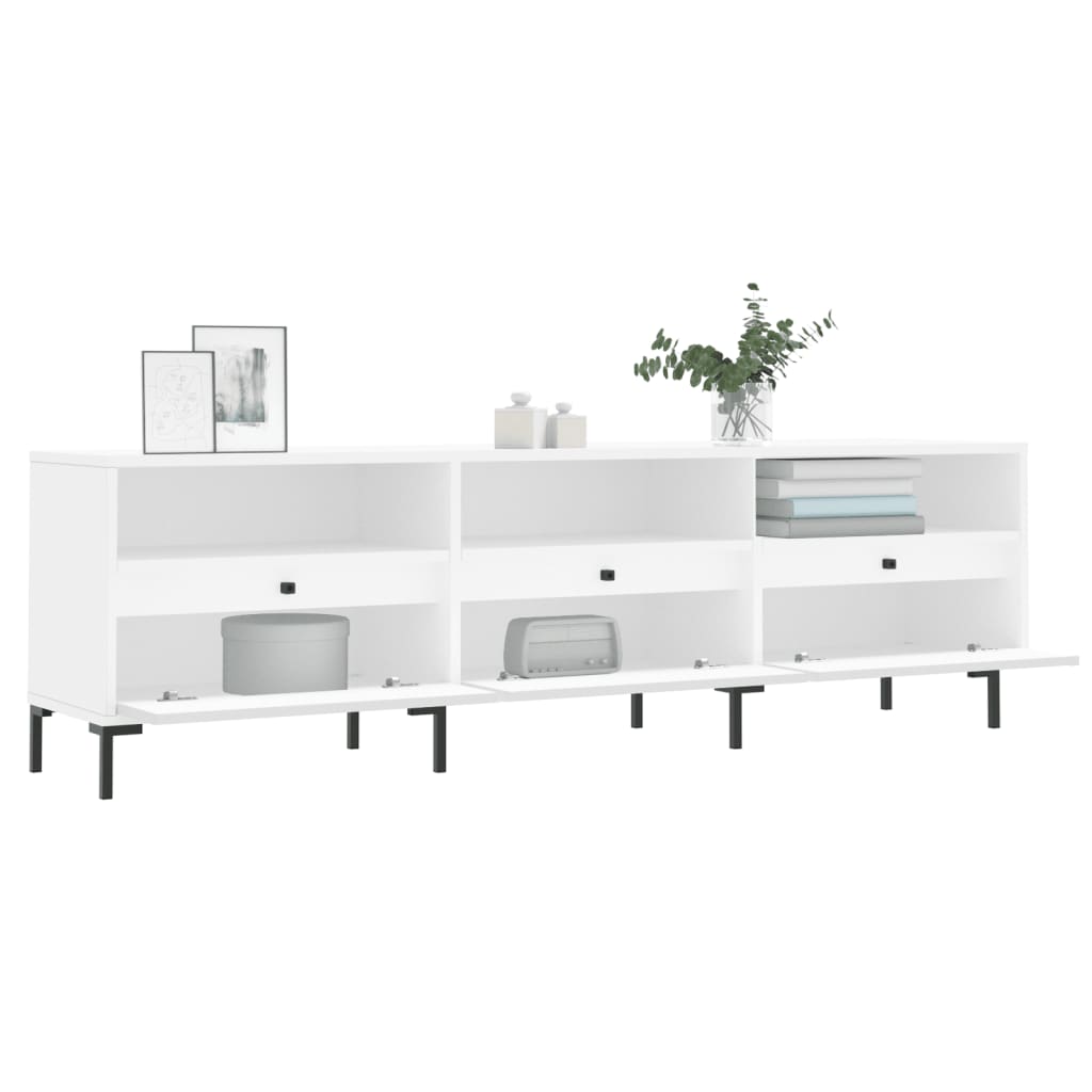 Meuble TV blanc 150x30x44,5 cm bois d'ingénierie - XIOS