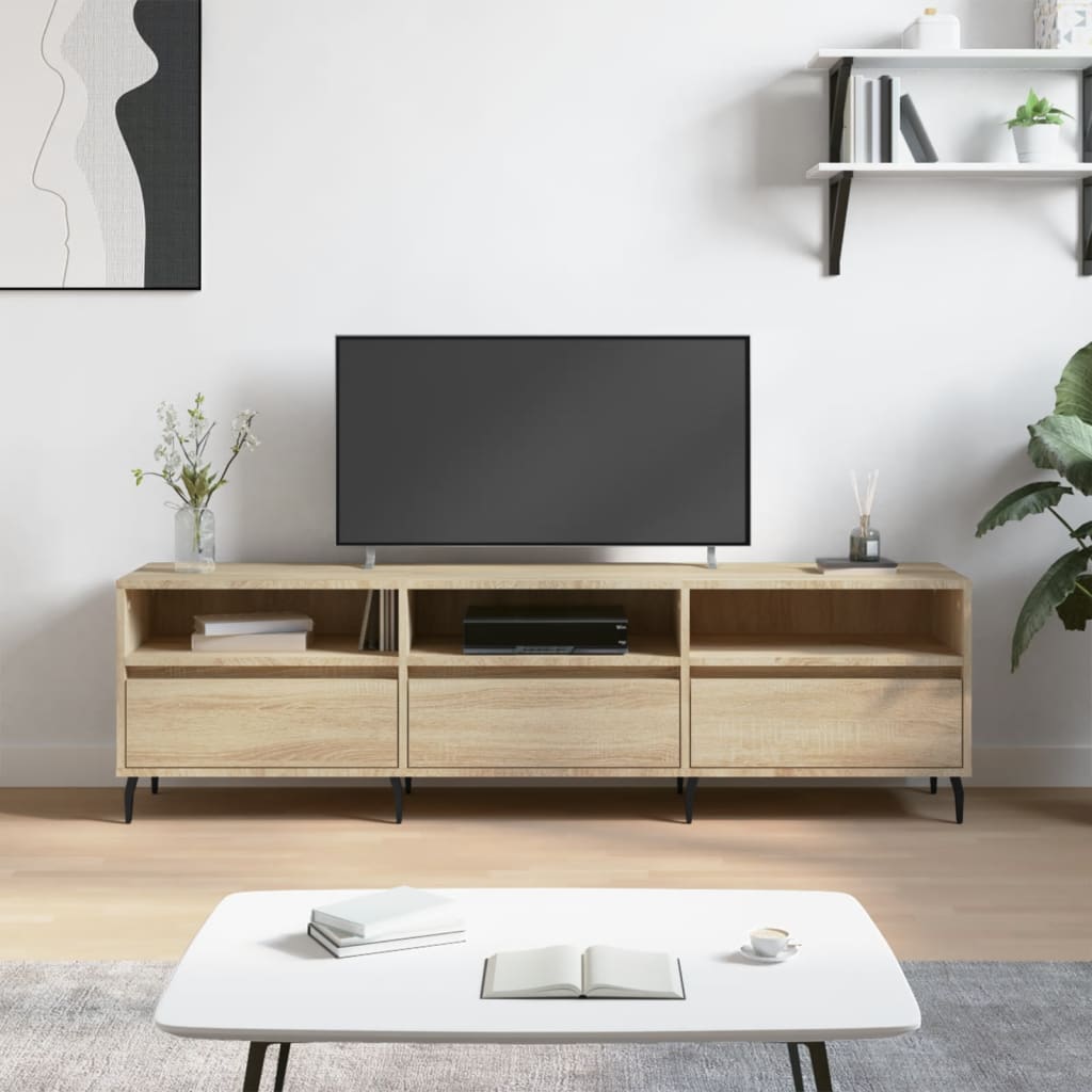 Meuble TV chêne sonoma 150x30x44,5 cm bois d'ingénierie - XIOS