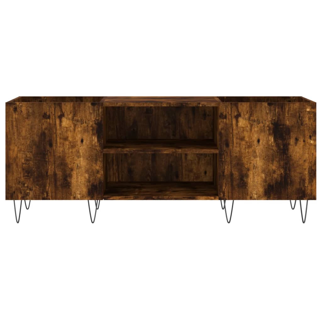 Armoire à disques chêne fumé 121x38x48 cm bois d'ingénierie - XIOS