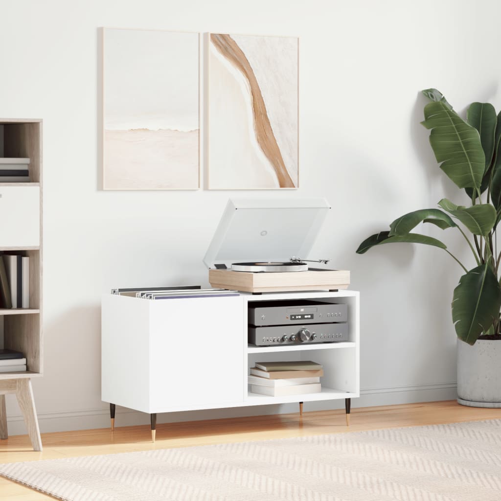 Armoire à disques blanc 85x38x48 cm bois d'ingénierie - XIOS