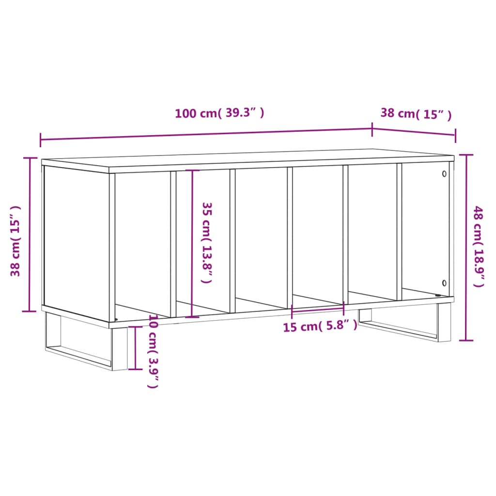 Armoire à disques chêne sonoma 100x38x48 cm bois d'ingénierie - XIOS