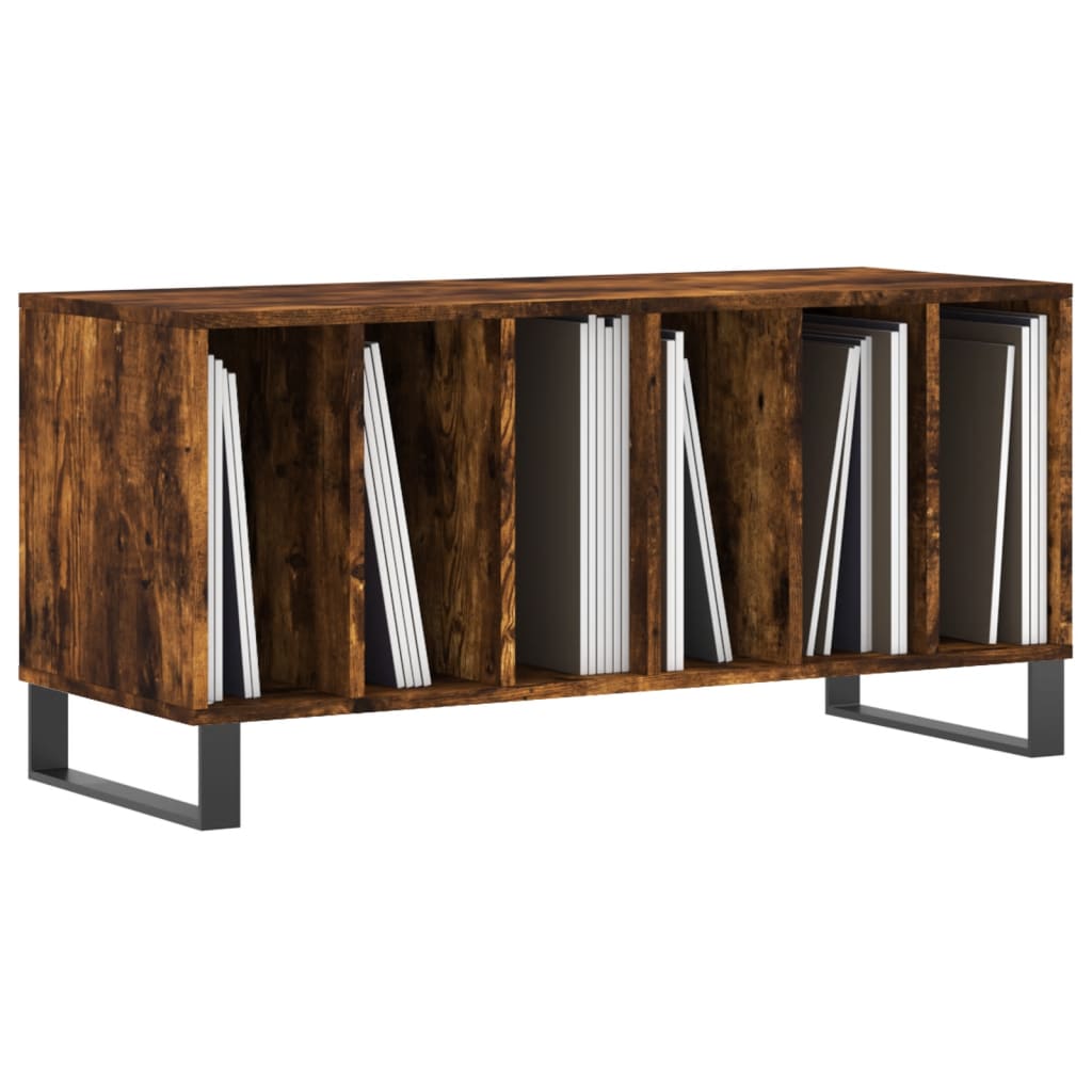 Armoire à disques chêne fumé 100x38x48 cm bois d'ingénierie - XIOS