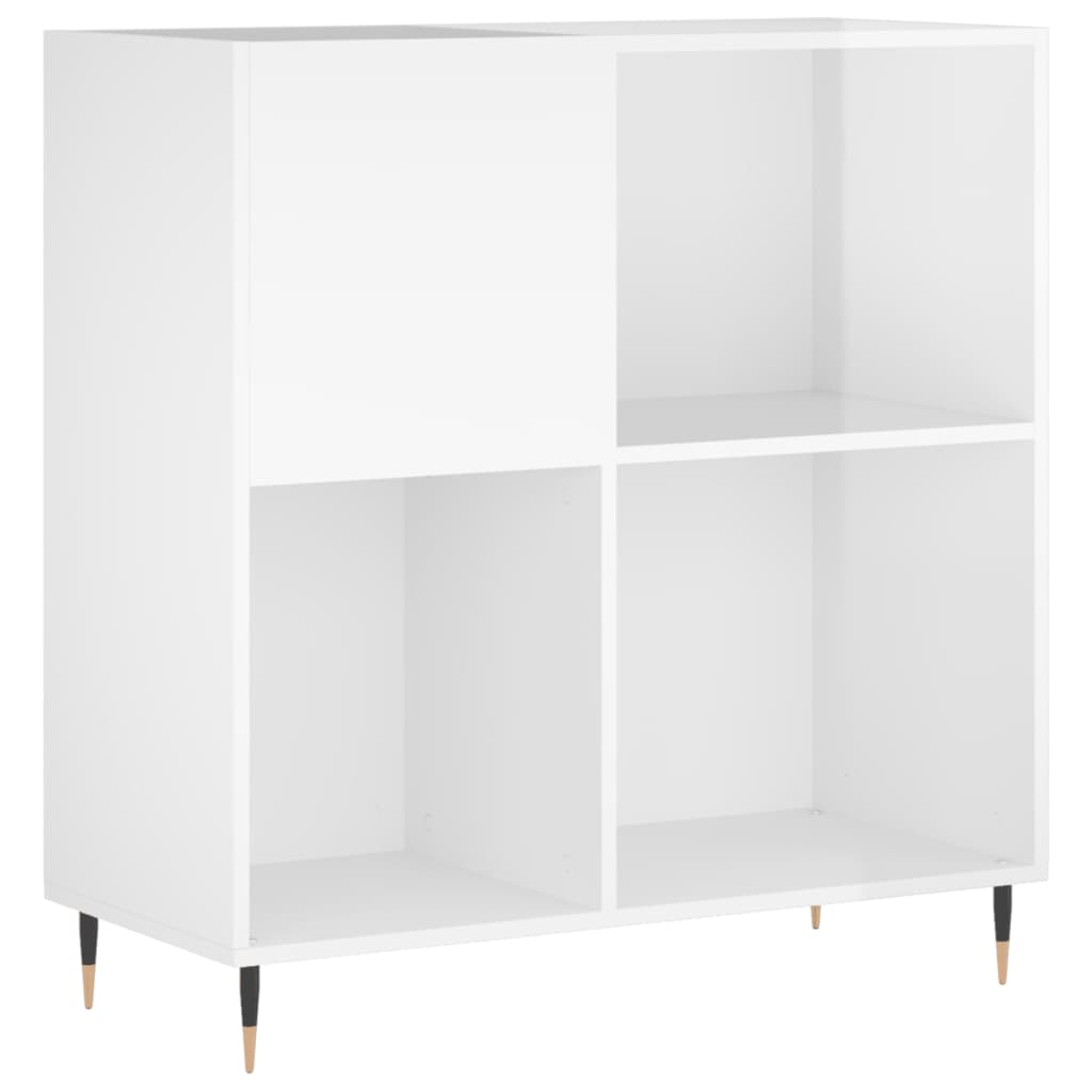 Armoire à disques blanc brillant 84,5x38x89cm bois d'ingénierie - XIOS