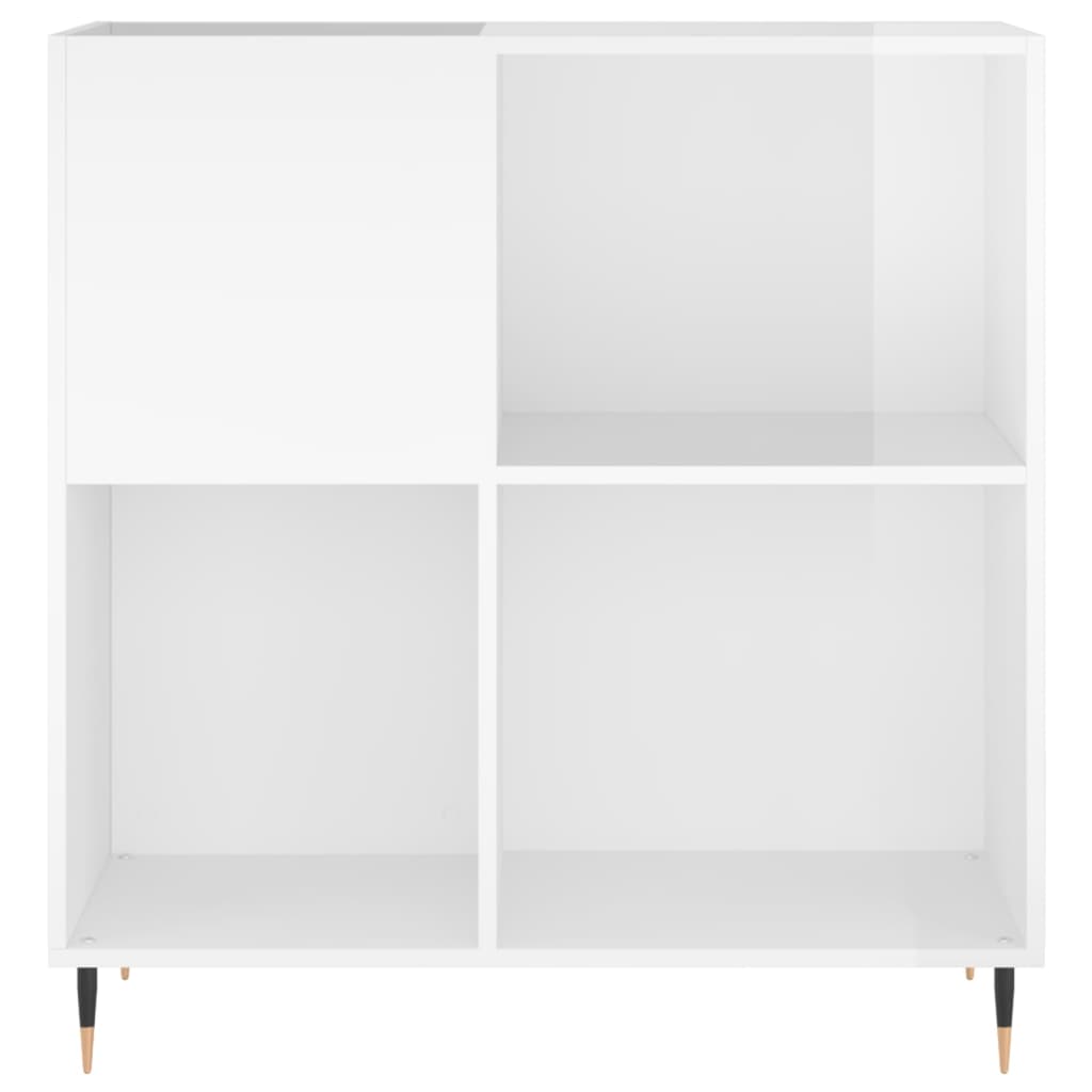 Armoire à disques blanc brillant 84,5x38x89cm bois d'ingénierie - XIOS