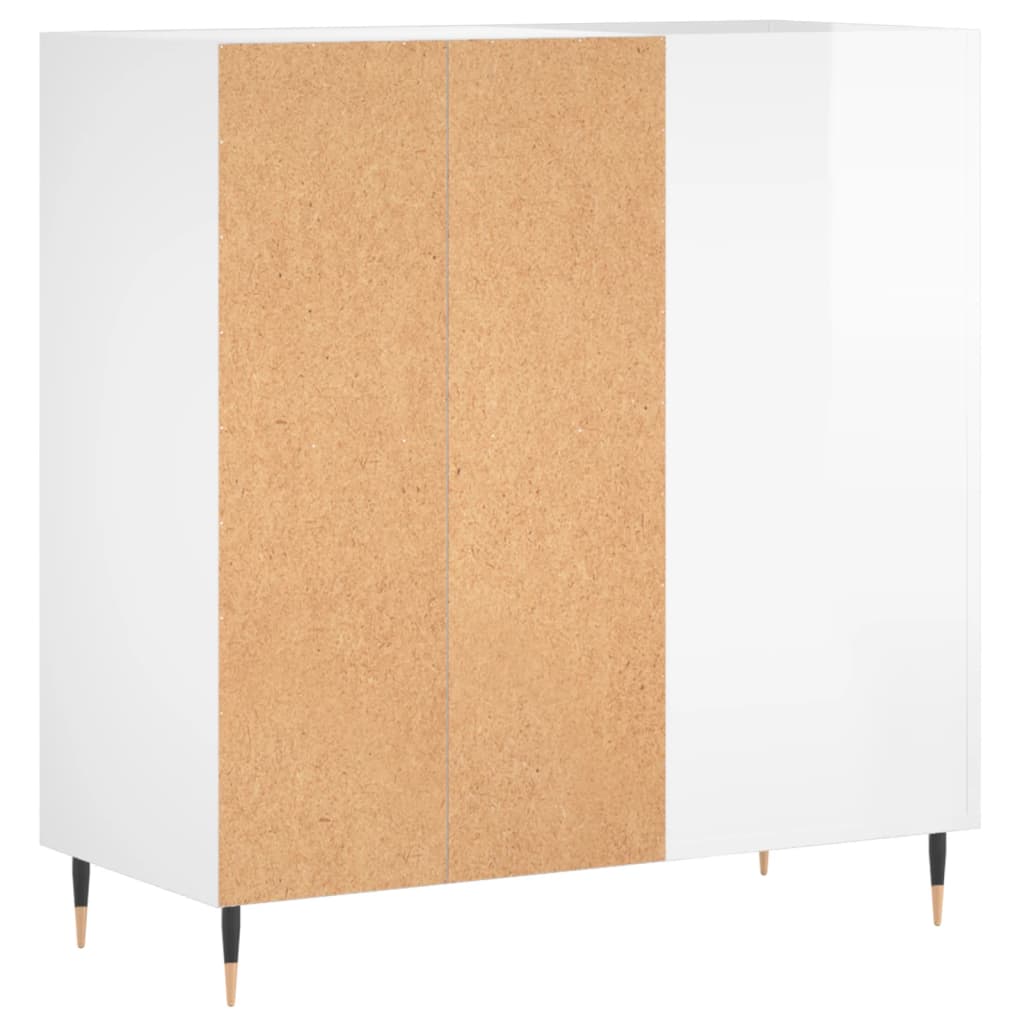 Armoire à disques blanc brillant 84,5x38x89cm bois d'ingénierie - XIOS
