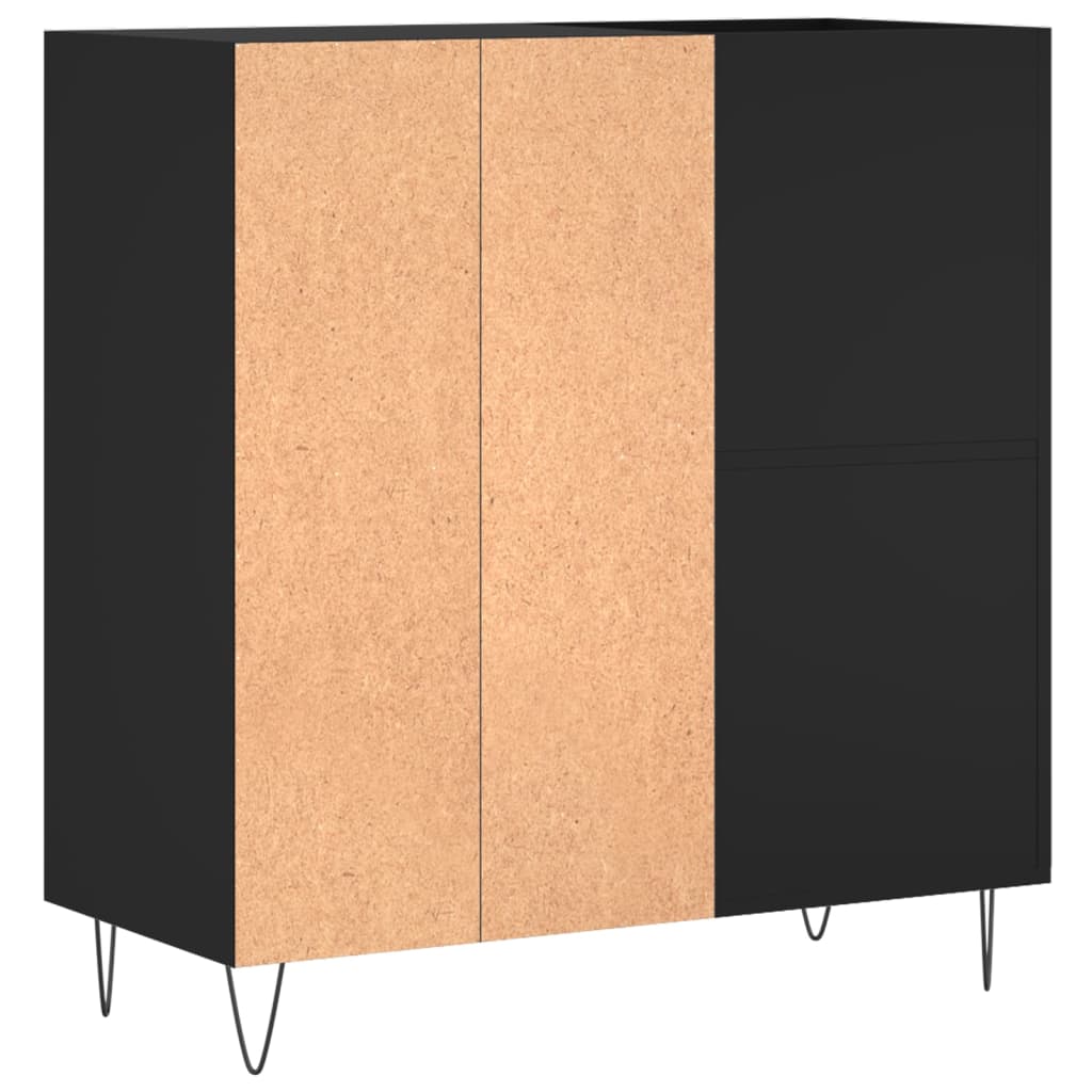 Armoire à disques noir 84,5x38x89 cm bois d'ingénierie - XIOS